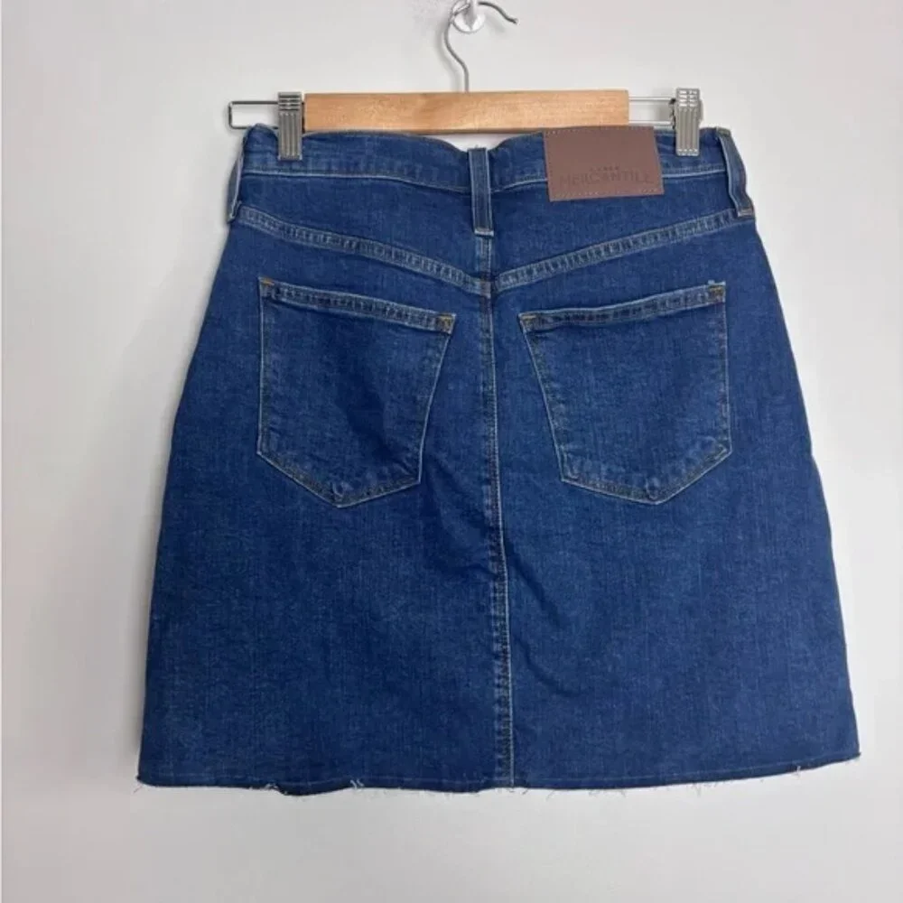 J. Crew Mercantile NWT Classic Blue Denim Raw Edge Mini Skirt